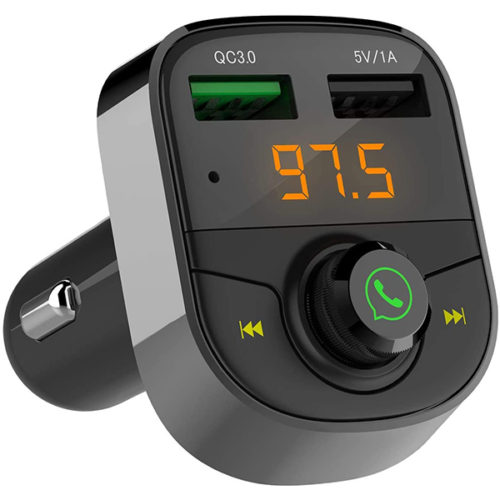 LIHAN USB C Bluetooth Adapter for Car, Wireless FM Radio Transmitter,  Handsfree Calling & Audio Receiver, MP3 Music Player, QC3.0 & Type-C PD USB  Car